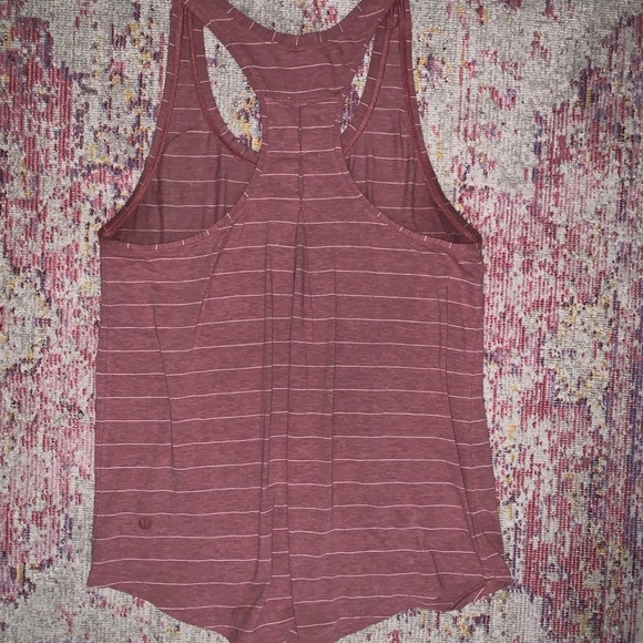 Lululemon Pink and White stripe love tank - Picture 3 of 4